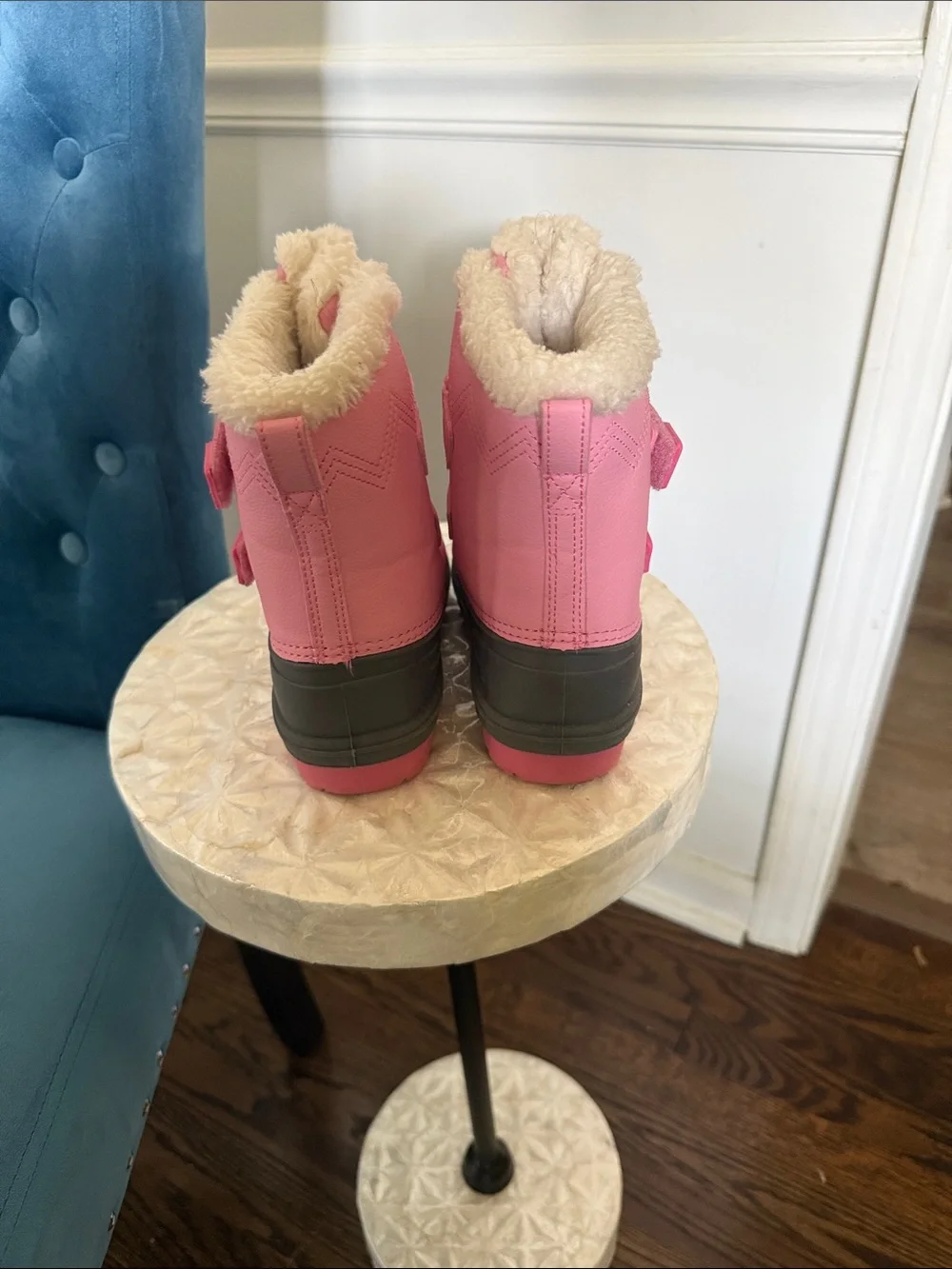 Cat & Jack Pink and Gray Waterproof Kids Snow Boots